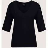 Madeleine Kurzarm Sommer-Shirt mit V-Ausschnitt in schwarz | Gr.: 34
