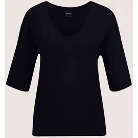 Madeleine Kurzarm Sommer-Shirt mit V-Ausschnitt in schwarz | Gr.: 34