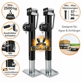Preiswert & Gut Anhängerstütze 570-950 mm höhenverstellbar bis 2500 kg