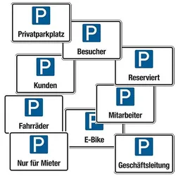 Parkplatzschild aus Aluverbund - verschiedene Ausführungen (Ausführung: Nur für Mieter)