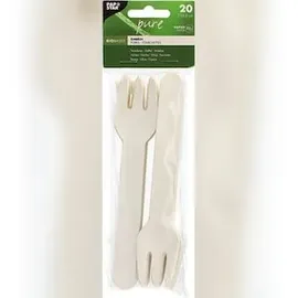 Papstar Gabeln, Papier "pure" 15,5 cm weiß, 400 Stück)