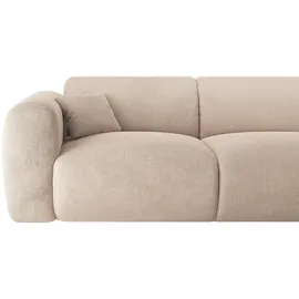 vente-unique Großes Ecksofa - Ecke links - Samt-Stoff - Beige - POGNI von Maison Céphy