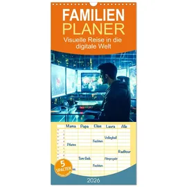 Calvendo Familienplaner 2026 - Visuelle Reise in die digitale Welt mit 5 Spalten (Wandkalender, 21 cm x 45 cm), CALVENDO: Erkunden Sie die digitale Welt, ... Kalender der Zukunft (CALVENDO Technologie)