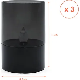 Spetebo Solarleuchte Kunststoff 11 x 7 cm 3er Set schwarz