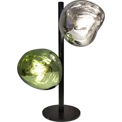 Licht-Erlebnisse Tischleuchte CLONLINA 2x E14 bis 25W Farbe: Schwarz, Grün, Material: Aluminium, Glas LE115987