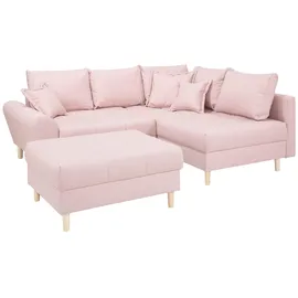 Home Affaire Eckcouch Mikrofaser 3-Sitzer Rosa