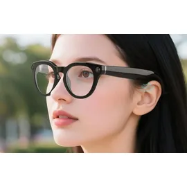 Colmi V03 Smart Glasses, Smarte Brille mit 8MP Kamera, Audio, Bluetooth 5.3, IP65 - Ausführung: Blue Light, Runder Rahmen