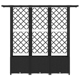 vidaXL Hochbeet mit Rankgitter und Dach 162,5 x 40 x 138 cm Schwarz