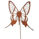 UNUS Gartenstecker Schmetterling 26 x 28 cm Braun