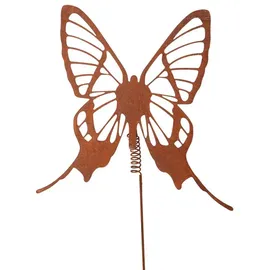 UNUS Gartenstecker Schmetterling 26 x 28 cm Braun