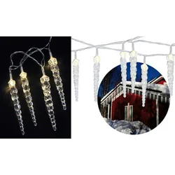 Haushalt International LED Eiszapfen Lichterkette warmweiß Innen/Außen