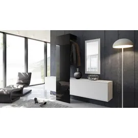 Vladon Wandgarderobe Carlton 208 x 193 x 35 cm Weiß matt/Eiche