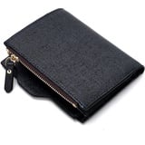 Geldbörse Herren - RFID Billfold - PU Leder - Blau | Schwarz, blacks, 10 bij 12 cm, Modern