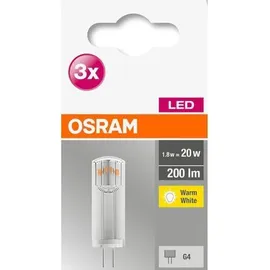 Osram LED Lampe 4058075450011 1,8 W G4 warmweiß 3 St.