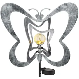 GLOBO Solarleuchte Glas/Kunststoff/Metall H 83,0 cm 1 Stück silbergrau