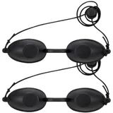 WUSJCOF 2 PCS UV Solarium Schutzbrille, Spezielle Schutzbrille für Rotlichtlampe, Laserschutzbrille, Sonnenschutzbrille UV Schutz, Augenschutz Solarium Sonnenbank Brille (Schwarz)