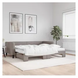 vidaXL Tagesbett Ausziehbar mit Matratzen 90 x 200 cm taupe