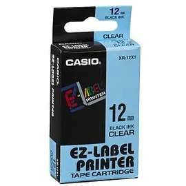 Casio XR-12X1 Schriftband 12 mm x 8 m schwarz auf transparent