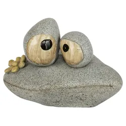 HGD Pflanzgefäß Frosch aus Polyresin im Stein-Design