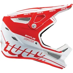 100% Status Downhill Helm, weiss-rot, Größe L für Männer