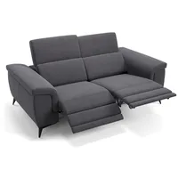 Sofanella 2-Sitzer Stoff AMARO, Relaxsofa, Designsofa, Designer Couch, Italienisches Sofa, 2er Sofa grau