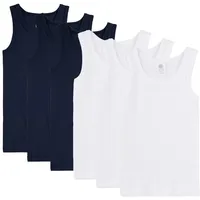 Sanetta Unterhemd 6er Pack in Weiß/Blau | Gr.: 176