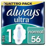 Always Ultra Normal (Größe 1) Damenbinden mit Flügeln, 56 Stück