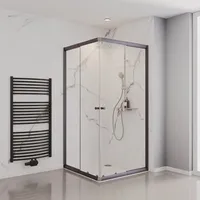 Schulte Dusche Sunny Eckeinstieg mit Schiebetüren Gunmetal Klar 180