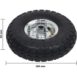 vidaXL Sackkarrenrad 4,10/3,50-4 (260x83) 2 Stk.