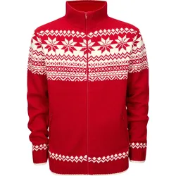 Brandit Norweger, Strickjacke - Rot/Weiß - XXL