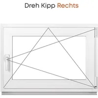 Kellerfenster Fenster 3 Fach BxH 700x400 mm & 70x40 cm Dreh-Kipp Weiß Premium