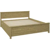 Massivholzbett OTTO HOME "ERIKK', Made in Europe, optional mit Schublade, Massivholz Kiefer", kiefer, B:190cm H:85,8cm L:213cm, Betten, Massivholzbett, in mehreren Größen, Landhausstil mit Kassettenoptik