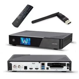 PremiumX Vu+ Uno 4K SE 1x DVB-S2 FBC Sat Receiver Twin Tuner PVR Ready Linux Satellitenreceiver UHD TV Receiver Satelliten-Fernsehen mit Wlan-Stick