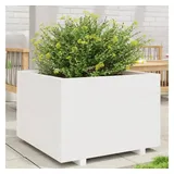 vidaXL Pflanzkübel Weiß 70x70x49,5 cm Massivholz Kiefer