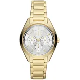 Armani Exchange Uhr für Damen , Quarzwerk, 38MM Gold Edelstahlgehäuse mit Edelstahlarmband, AX5657