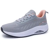 GANNOU Walkingschuhe Damen Orthopädische Arch Support Laufschuhe Sneakers für Plantarfasziitis Grau Rosa Größe 38 EU - 38 EU