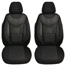 BREMER SITZBEZÜGE Maß Auto Schonbezüge kompatibel mit VW Tiguan 2 Fahrer & Beifahrer Set ab 2006-2022 / Auto Sitzbezüge Schonbezug Set Autositzbezüge 2er Pack in Schwarz (910)