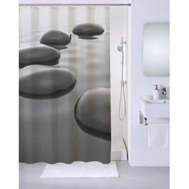 Sanilo Duschvorhang Hot Stones 180 x 200 cm grau/schwarz