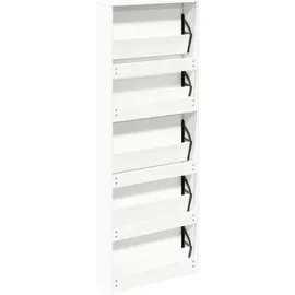 vidaXL Schuhschrank 63 x 170 x 17 cm mit Spiegel / weiß