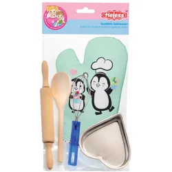 Heless - Kinder-Backset mit Topfhandschuh"Pinguin"und Backzubehör