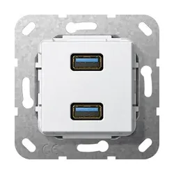 GIRA 568403, 2x USB, Weiß