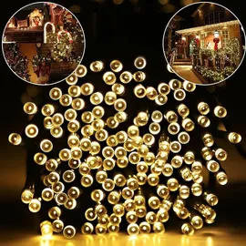 electight Lichterkette Solar 20M 200LEDs IP65 inkl. 8 Modi Gelb/Grün/Weiß