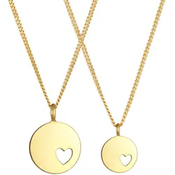 Elli Plättchen Herz Mutter Tochter Liebe 925 Silber goldfarben Damen 