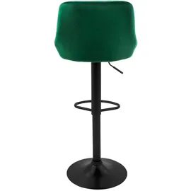 ML-Design Barhocker 2Er Set aus Samt Grün Gepolsterter mit Rückenlehne Fußstütze
