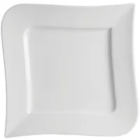 Ritzenhoff & Breker Speiseteller Speiseteller Melodie weiß geschwungener Form eckig 28 x 28 cm, (1 St) weiß