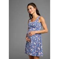 neun 9 monate Umstandskleid in blau geblümt | Gr.: 40