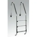 SUMMER FUN Poolleiter Poolleiter Edelstahl für Tiefbecken mit 120 cm höh (Komplett-Set) silberfarben