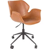 ZUIVER Drehstuhl Nikki Kunstleder schwarz/braun 2er Set