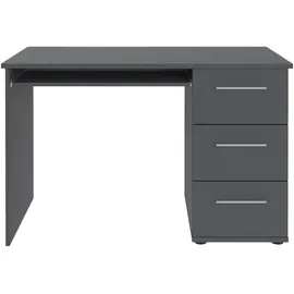 vogl möbelfabrik Schreibtisch VOGL MÖBELFABRIK "Tobi, wahlweise mit 3 Schubkästen oder 1 Schubkasten/1 Tür", grau (anthrazit), B:115cm H:73cm T:56cm, Tische, Schreibtisch, optional mit Tastaturauszug, Breite 115 cm