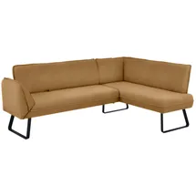 K+W Komfort & Wohnen Eckbank K+W KOMFORT & WOHNEN "Drive", gelb (curcuma 71), H:91cm T:68cm, Sitzbänke, Eckbank, mit Seitenteilverstellung am langem Schenkel zur Sitzplatzerweiterung